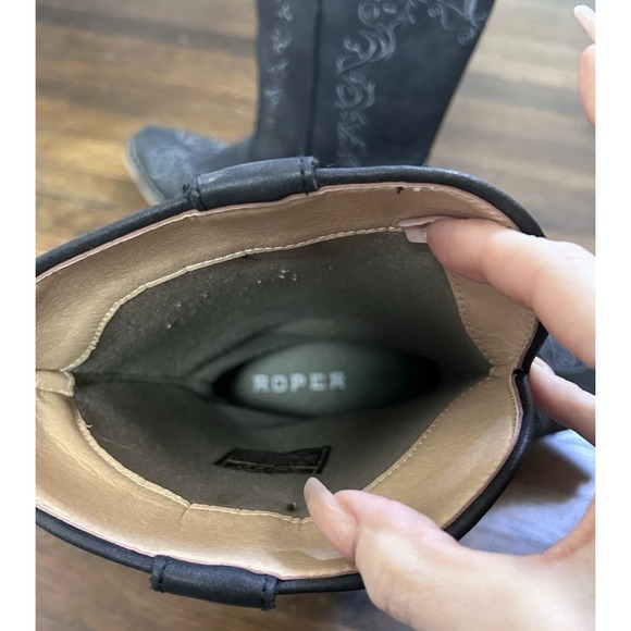 Women's Roper Riley Scroll Western Performance Boot  Size 7 Snip Toe Grey - Picture 5 of 6